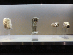 Statues and lion-head water spouts, at the upper floor of the Paolo Orsi Archaeological Museum