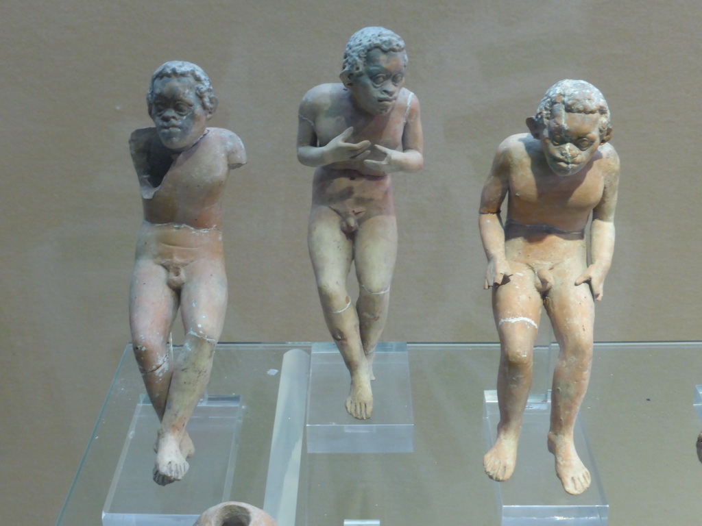 Negroide statuettes at the upper floor of the Paolo Orsi Archaeological Museum