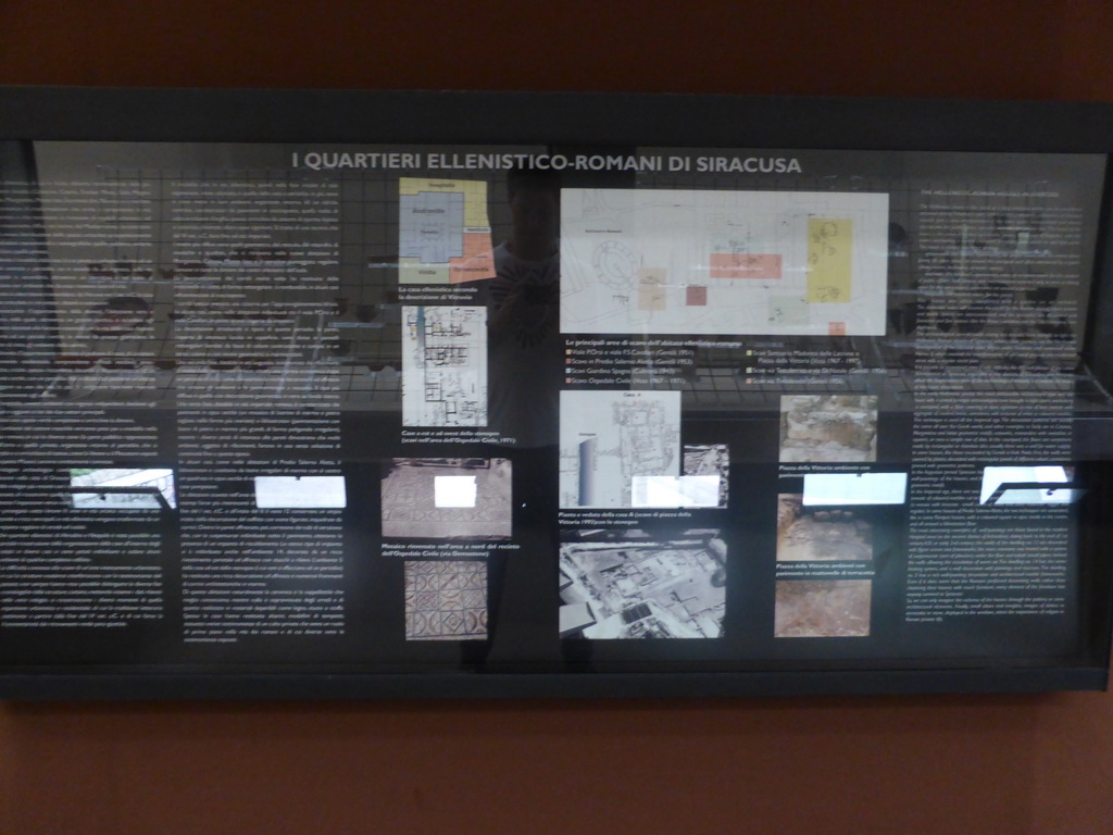 Information on the Greek-Roman Quarters of Syracuse, at the upper floor of the Paolo Orsi Archaeological Museum