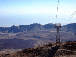 The southeast side of the Cañadas del Teide crater and the Teide Cable Car, viewed from the La Rambleta viewpoint