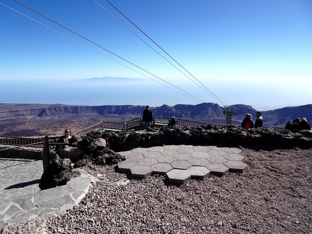 The La Rambleta viewpoint, with a view on the southeast side of the Cañadas del Teide crater and the island of Gran Canaria