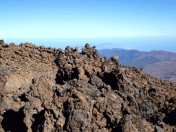 Rocks at the La Rambleta viewpoint, with a view on the northeast side of the Cañadas del Teide crater