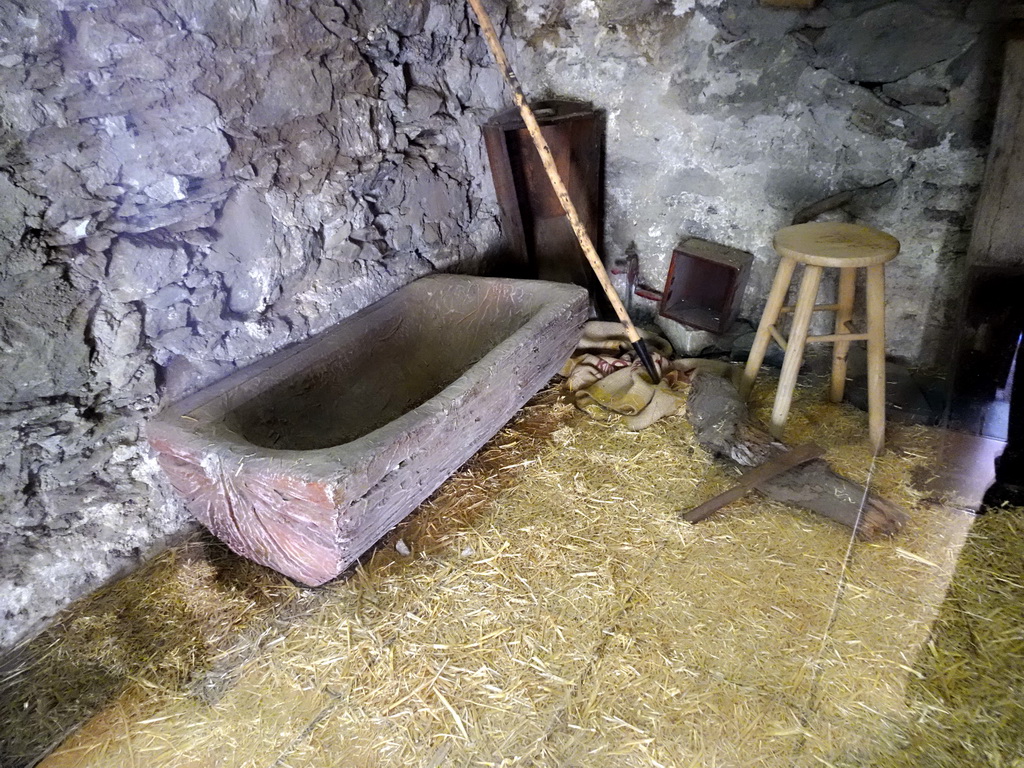 Shed with a trough at the Ethnographic Museum Juan Évora