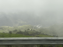 Hills and the GC-156 road, viewed from the tour bus on the GC-15 road