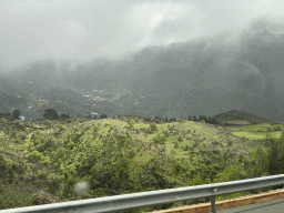 Hills on the north side of the town, viewed from the tour bus on the GC-15 road