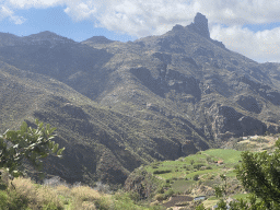 The Roque Bentayga rock, viewed from the Calle Dr. Domingo Hernández Guerra street