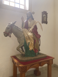 Statue of Jesus on a donkey at the Parroquia de Nuestra Señora del Socorro church