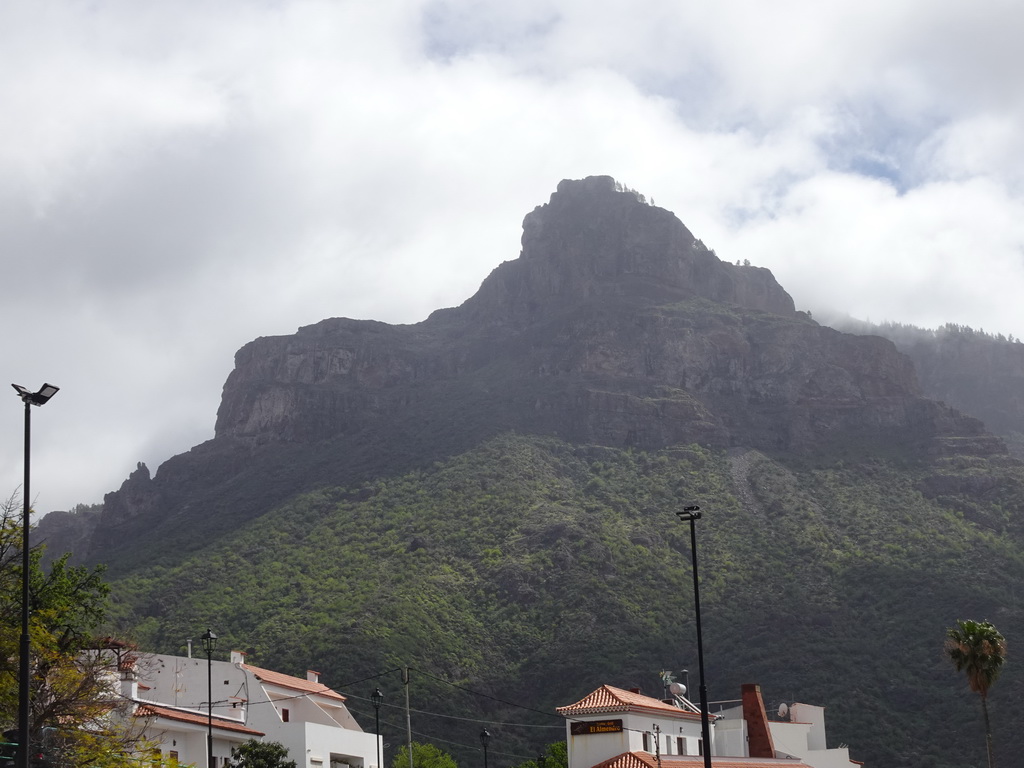 Rock at the south side of the town, viewed from the parking lot at the Calle Dr. Domingo Hernández Guerra street
