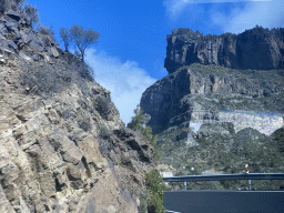 The GC-60 road going through the mountains at the south side of town, viewed from the tour bus