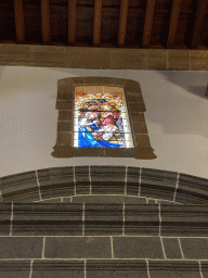 Stained glass window at the Basílica de Nuestra Señora del Pino church