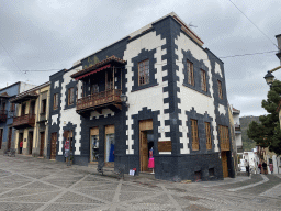 Houses with wooden balconies at the Calle Real de la Plaza street