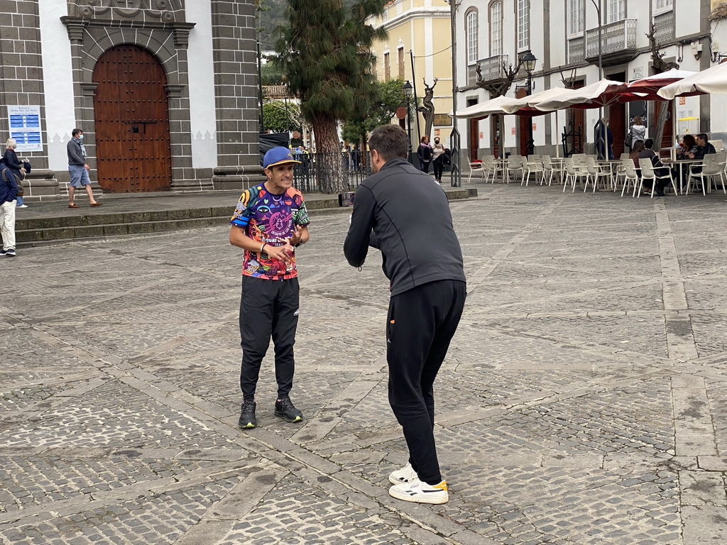 People shooting a video at the Plaza Nuestra Señora del Pino square