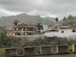 Buildings along the Avenida Cabildo Insular street, viewed from the tour bus