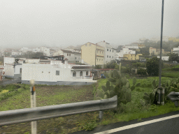 Houses at the town of Lanzarote, viewed from the tour bus on the GC-21 road