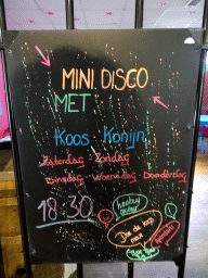 Information on the Mini Disco at the Kids Club at the Roompot Vakanties Kustpark Texel at De Koog