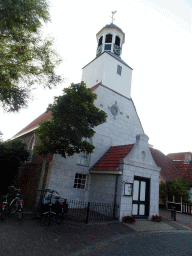 Front of the Hervormde Kerk church at the Dorpsplein square at De Koog