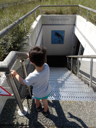 Max at the entrance to the Sea Aquarium at the Ecomare seal sanctuary at De Koog
