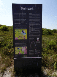 Information on the Dune Park at the Ecomare seal sanctuary at De Koog