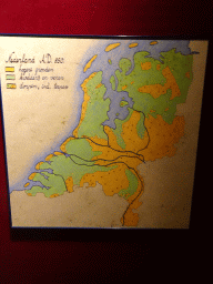 Map of the Netherlands at 850 A.D. at the Temporary Exhibition room at the Ecomare seal sanctuary at De Koog