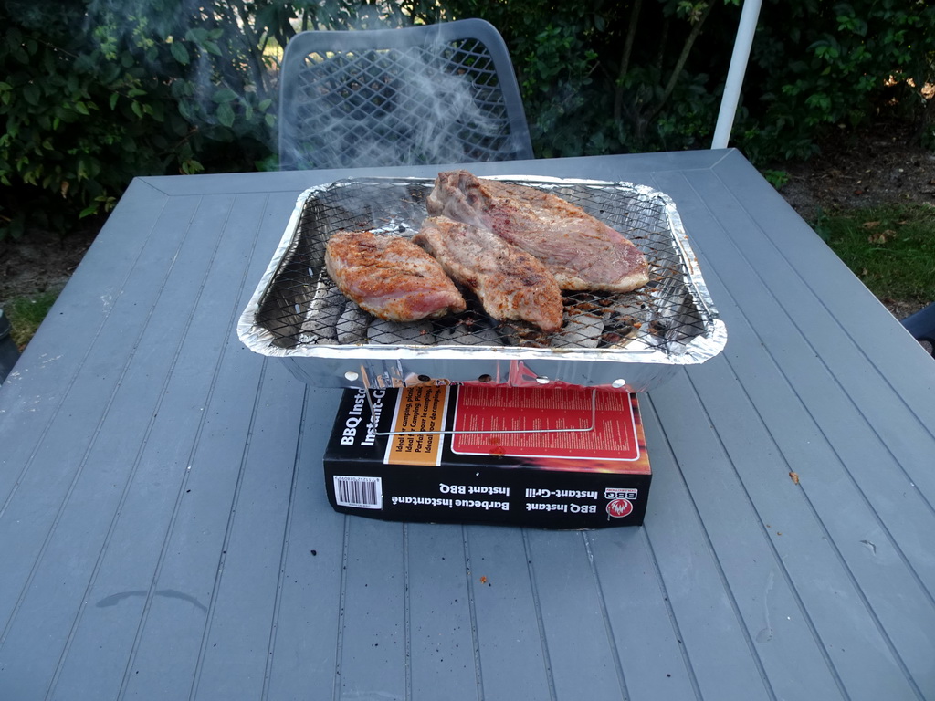 Barbecue in front of our holiday home at the Roompot Vakanties Kustpark Texel at De Koog