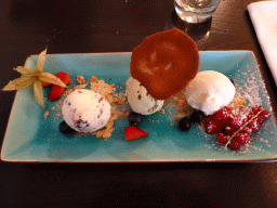 Ice cream at the Brasserie de Lindeboom restaurant at Den Burg