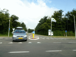 Entrance to the Holiday Park De Lepelaar Texel De Krim at the Postweg road at De Cocksdorp, viewed from the car