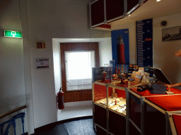 Interior of the first floor of the Lighthouse Texel at De Cocksdorp, with the cash desk and the souvenir shop