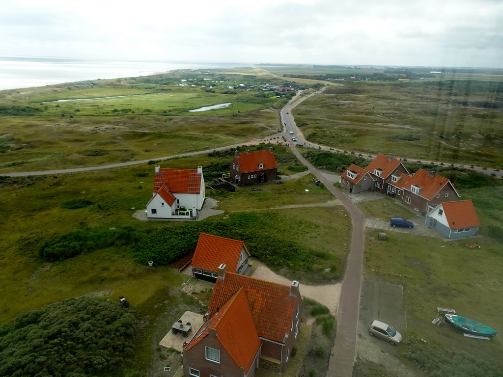 Houses at the southeast side of the Lighthouse Texel at De Cocksdorp, viewed from the viewpoint at the top floor