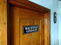 Door to the guard post at the top floor of the Lighthouse Texel at De Cocksdorp