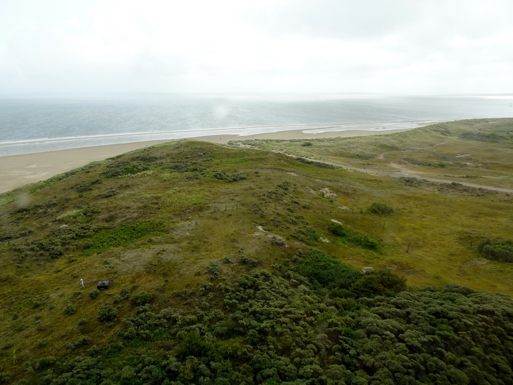 The beach and dunes at the northeast side of the Lighthouse Texel at De Cocksdorp, viewed from the third floor