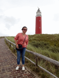 Miaomiao at the southwest side of the Lighthouse Texel at De Cocksdorp