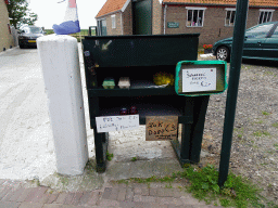 Eggs, potatoes and marmalade for sale at a farm at the Achtertune street at Oosterend