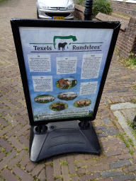 Information on Texel beef at the Peperstraat street at Oosterend