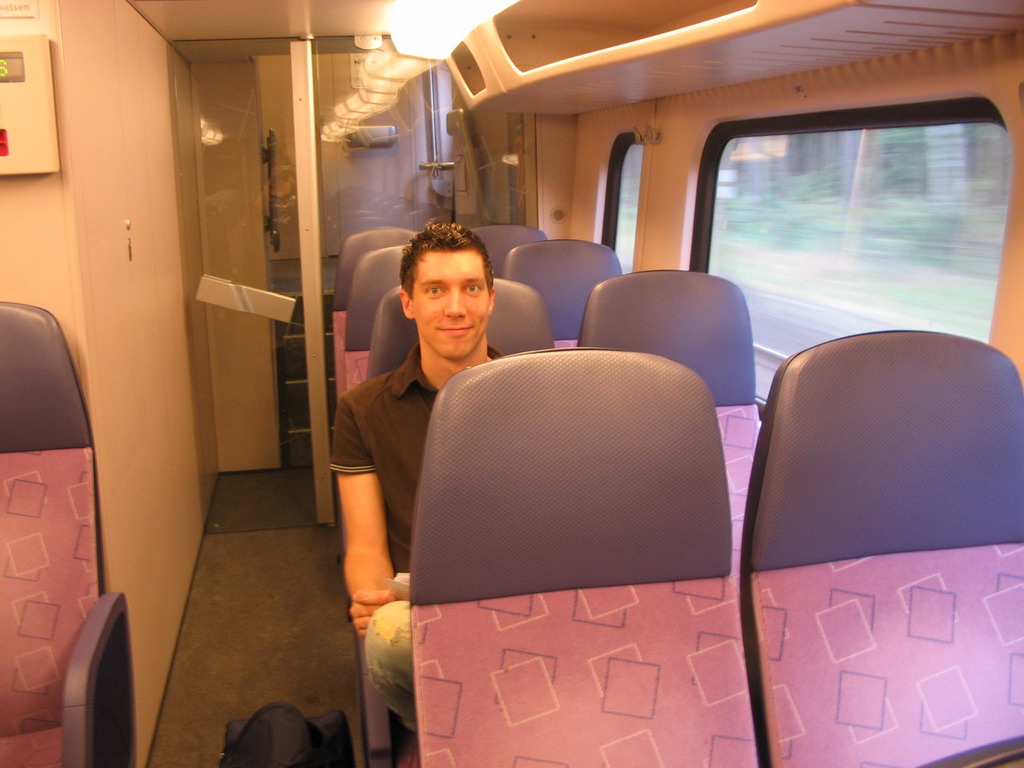 Tim in the train from Nijmegen