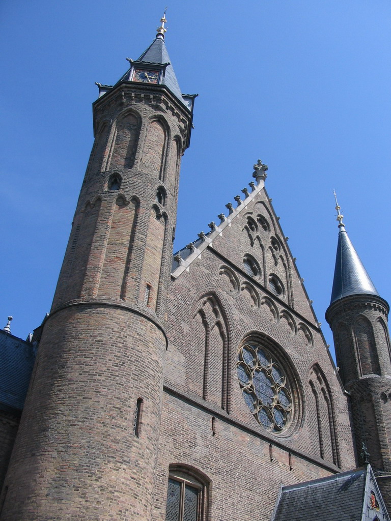 Facade of the Ridderzaal building at the Binnenhof square