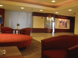 Interior of the lobby of the Dorint Novotel hotel