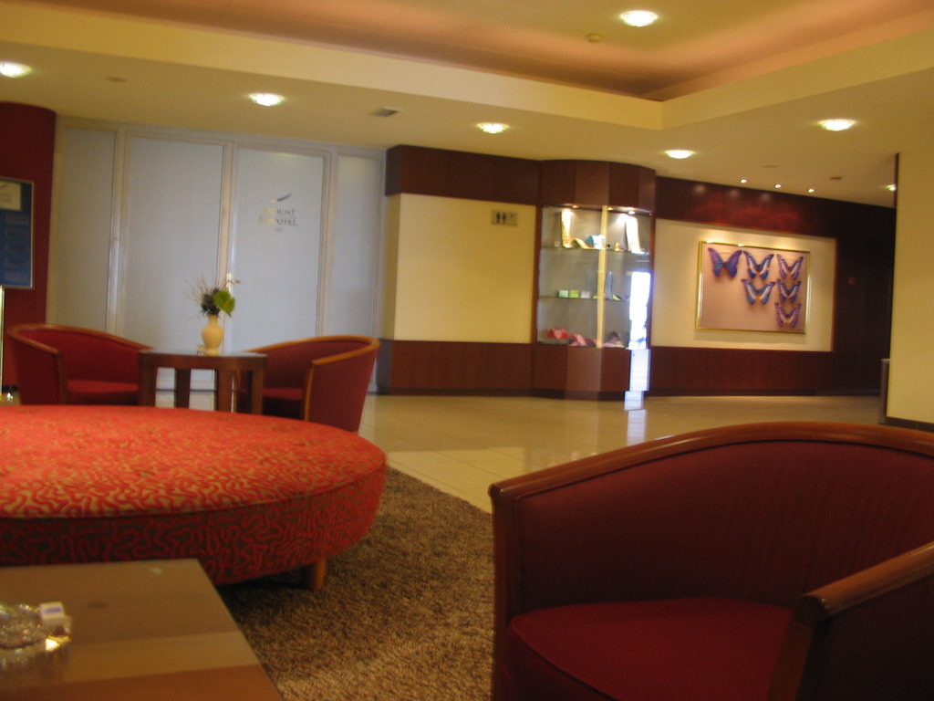 Interior of the lobby of the Dorint Novotel hotel