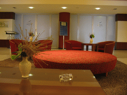 Interior of the lobby of the Dorint Novotel hotel
