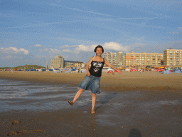 Miaomiao at the beach of Scheveningen