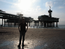 Tim in front of the Pier of Scheveningen