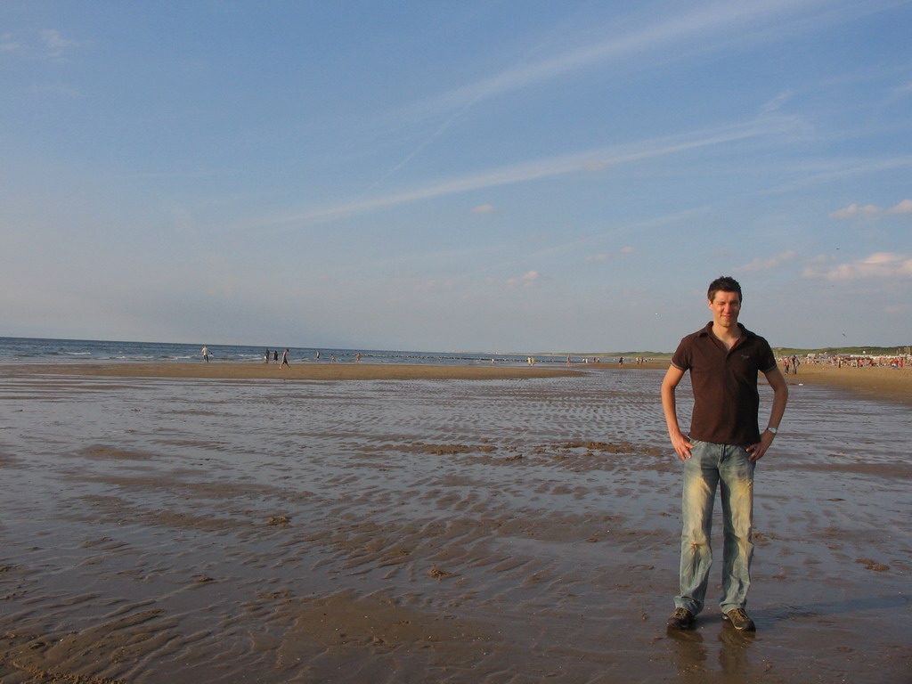 Tim at the beach of Scheveningen