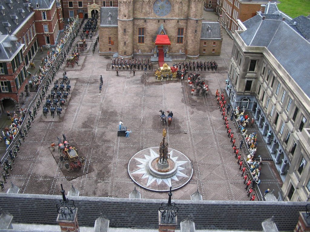 Scale model of the Binnenhof square of The Hague at the Madurodam miniature park
