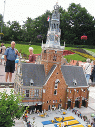 Scale model of the Waaggebouw building and Waagplein square with cheese market of Alkmaar at the Madurodam miniature park