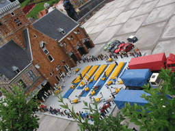 Scale model of the Waagplein square with cheese market of Alkmaar at the Madurodam miniature park
