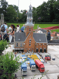 Scale model of the Waaggebouw building and Waagplein square with cheese market of Alkmaar at the Madurodam miniature park