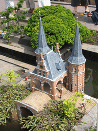 Scale model of teh Waterpoort gate of Sneek at the Madurodam miniature park