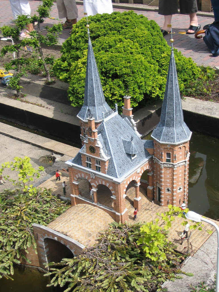 Scale model of teh Waterpoort gate of Sneek at the Madurodam miniature park