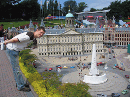 Scale model of the Dam square of Amsterdam with the Nationaal Monument, the Royal Palace Amsterdam and the Magna Plaza shopping mall at the Madurodam miniature park