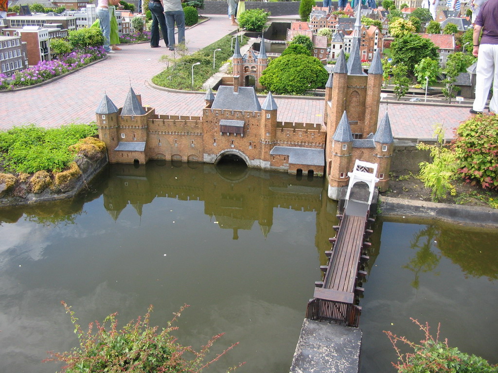 Scale model of the Amsterdamse Poort gate of Haarlem at the Madurodam miniature park