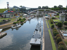 Scale model of a harbour with ships at the Madurodam miniature park